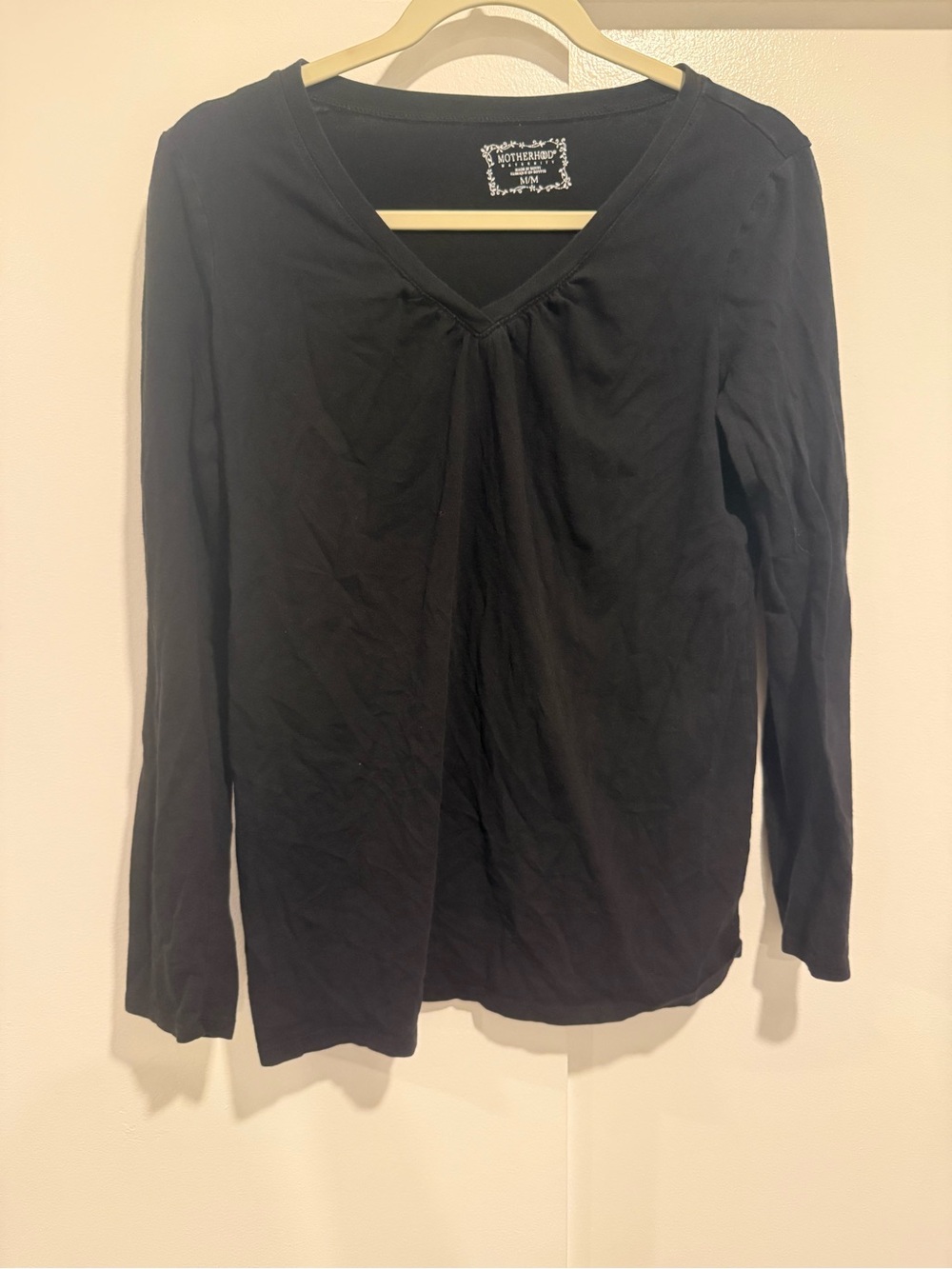 Motherhood‎ Maternity Black V-Neck Long Sleeve Top size Medium